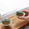 1pc Hand-painted Open Slice Ice Cracked Rough Pottery Cup, Japanese Master Green Glaze Lotus Tea Cup, Kung Fu Tea Set