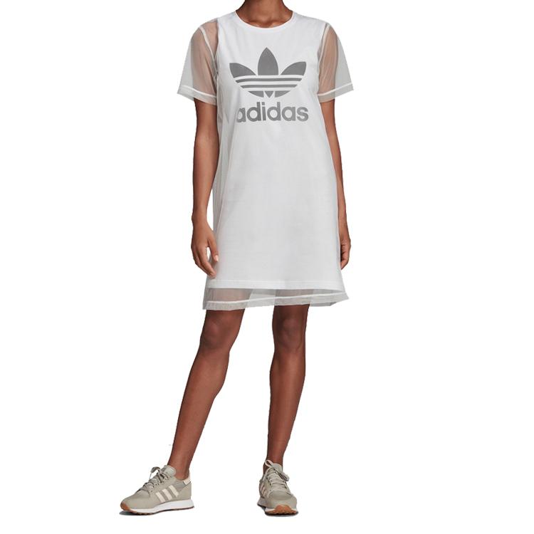 adidas Оригинальное платье с коротким рукавом женское белое FL0034