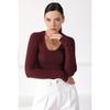 Women's Cherry Square Collar Long Sleeve Knitwear Sweater