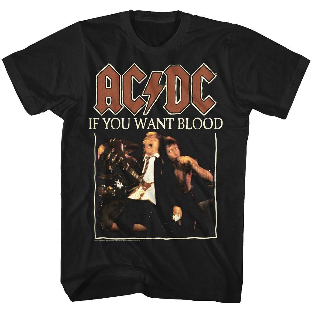 AC/DC Если вы хотите крови Черный Рок-н-ролл Музыкальная группа Футболка Унисекс Футболка