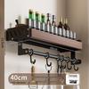 Punch-Free Wall-Mounted Walnut Kitchen Storage Rack: Multi-Layer Spice Shelf