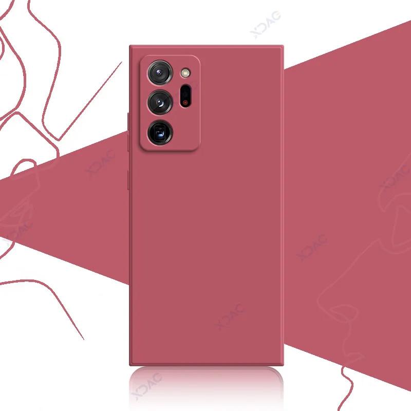 Милые модные чехлы для Samsung Galaxy Note 9 10 20 Plus Ultra SamsungNote20Ultra 5G 360 Soft Square Liquid Silicone Shield
