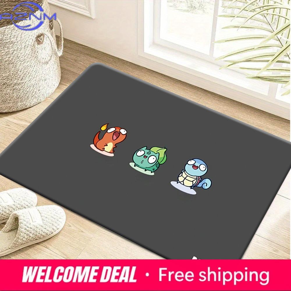 Pokemon Kanto Starters Cute Cartoon Print Non-slip Doormat Soft Floor Mat for Home Decor