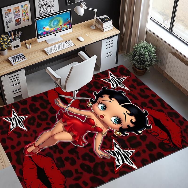 Betty Boop Pattern Rug, Indoor/Outdoor Mat, for Picnic, Gameroom, Bedroom, Office, Living Room, Home Decor Carpet, Birthday Gift