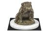 Bulldog III - Dog Figurine, Statue On White Marble, Trophy for Dog Show Exhibition