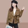 Double-breasted Jacket for Women Short Windbreaker for Spring and Autumn Trendy and Classy