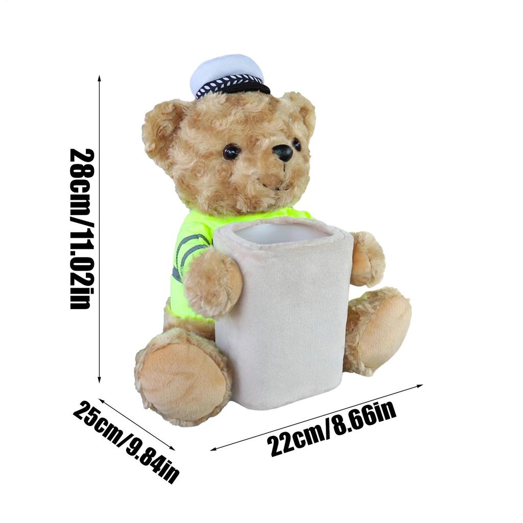 Автомобильная мусорка Плюшевый мишка Водонепроницаемый органайзер для хранения Мусорное ведро для автомобиля Диспенсер для салфеток в машине Для грузовика SUV Седана RV Автомобильная