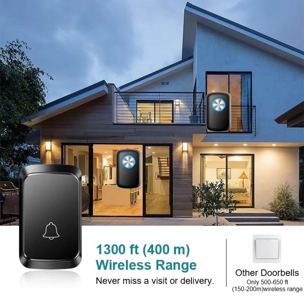 60 Chimes Smart Doorbell 300M Range Door Chime Kit Long Range Welcome Doorbell Apartment