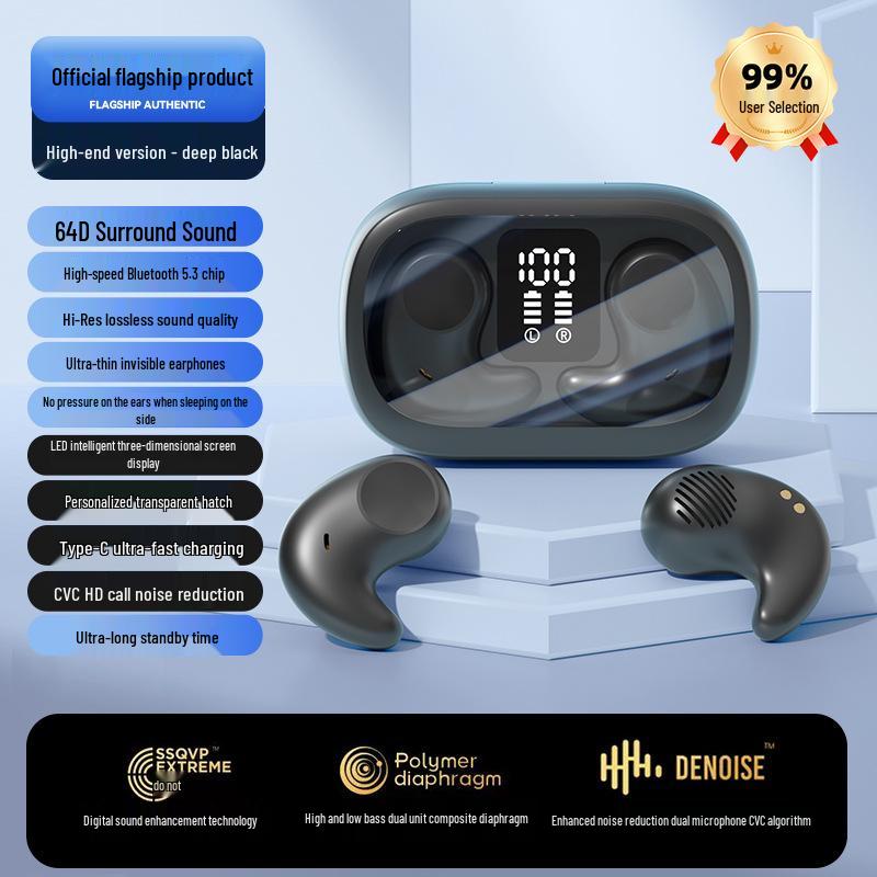 M52 Мини-вкладыши беспроводные Bluetooth-наушники для сна с низким временем задержки и цифровым дисплеем