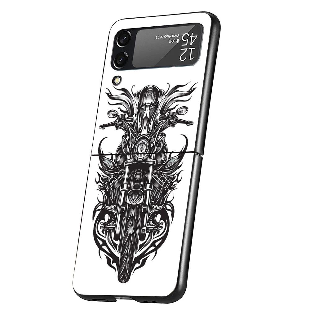 Motorcycle Gear Phone Case For Samsung Galaxy Z Flip 7 6 5 4 3 5G Cover ZFlip7 ZFlip6 ZFlip4 ZFlip5 ZFlip3 Coque Fundas Galaxy Z