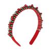 Christmas Headband Red Green Bell Decor Girls Headdress Holiday Season Party Hair Hoop Hair Accessory