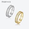 Кольцо из стерлингового серебра 925 пробы с двумя кругами, золото в стиле панк, свадебные ювелирные изделия, 2023, женские круглые ювелирные украшения