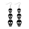 Layered Skull Bat Earrings Lightweight Acrylic Halloween Ear Pendant Jewelry For Women Spooky Costume Accessories