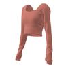 Juyitang Women's Quick-Dry Long Sleeve Yoga Top with Chest Pad