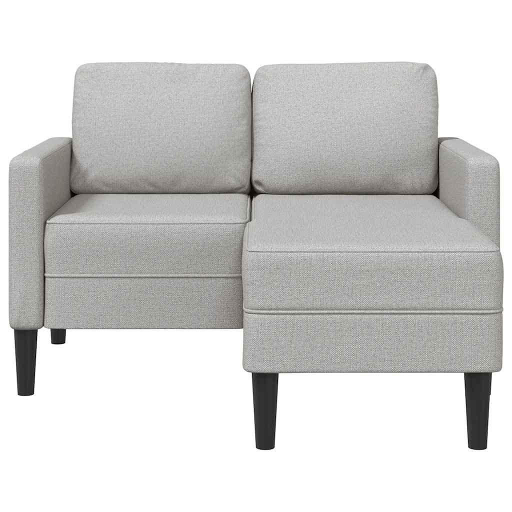 2 Seater L Shaped Sofa with Chaise Longue Cloud Grey 125 cm Fabric