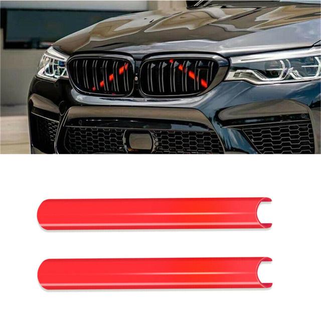 2Pcs Car Grill Bar V Brace Style Front Grille Trim Strips Cover Frame Stickers For BMW F30 F10 F20 F11 F31 F07 F32 F33 F34 F36