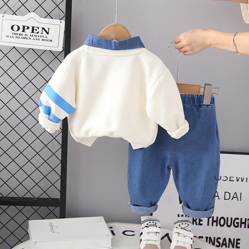 Повседневный корейский костюм-двойка для мальчиков с медведем на осень/весну