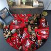 SF 49ers pattern round rug,Carpet Rug for Living Room Bedroom Playroom ,Non-slip Floor Mat,Holiday Gifts and Birthday Gifts.