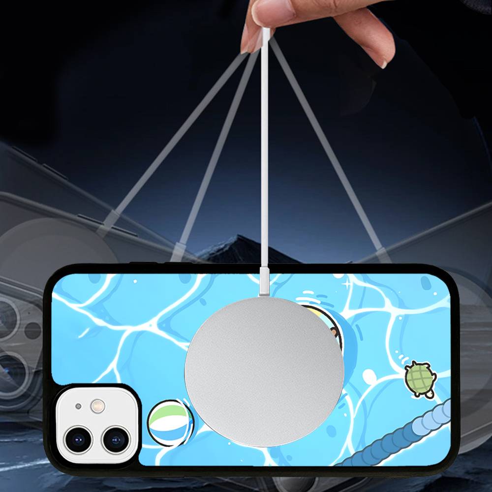 Cartoon Capybara For Magsafe Magnetic Phone Case Wireless PC+TPU For IPhone 11 12 13 14 15 16 17 Pro Max Plus