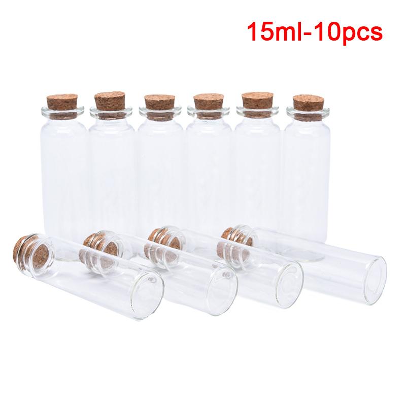 10 Pcs Mini Glass Bottle With Cork Clear Bottle Small Bottle Wedding Decoration