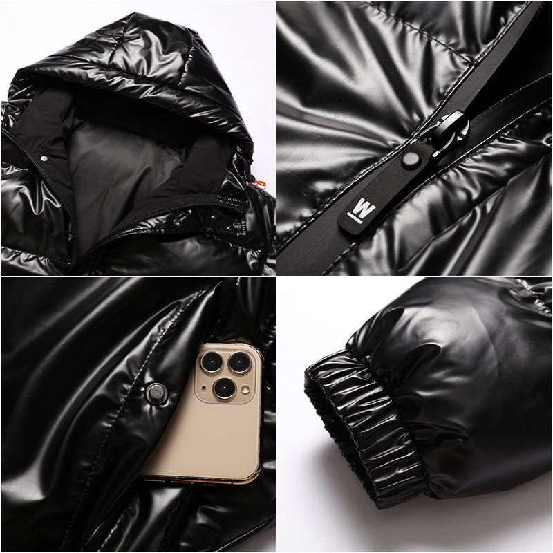 Зимняя куртка размера плюс 8xl с хлопковой подкладкой, повседневная глянцевая хлопковая стеганая куртка, мужская куртка с капюшоном для хлеба