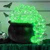 Bubbling Cauldron Set Large Witches Cauldron with String Light Black Plastic Bowl