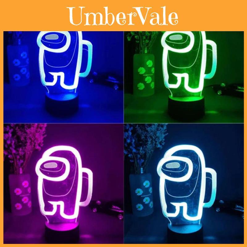Night Light Impostor Among Us 3d Illusion Led Bedside Lamp Xmas Gift Home Decor