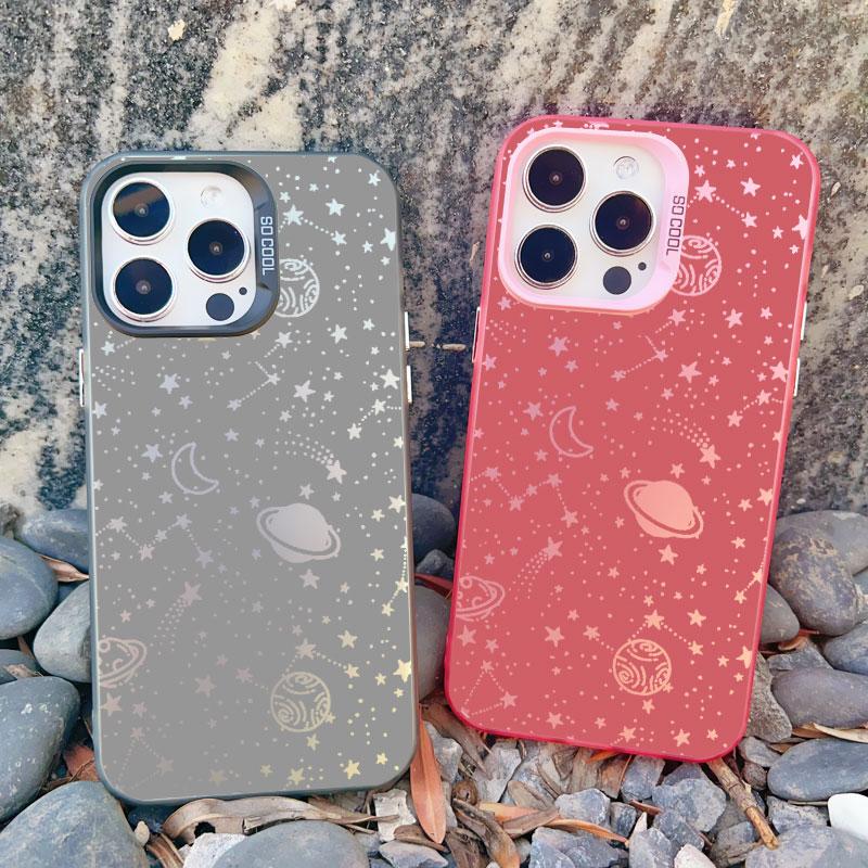 Звездная ночь космос созвездия звезды Чехол для телефона для iPhone 13 Mini 15 Plus 16 15 13 14 11 12 Pro Max Ударопрочный Лазерный чехол