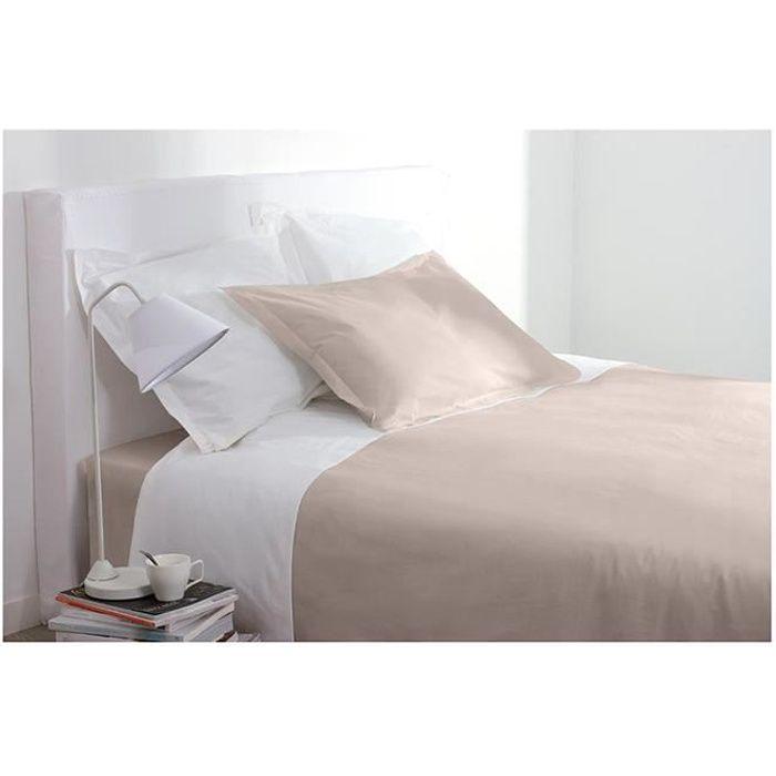 Taie d'oreiller - Maison futée - 50x70 cm - 100% Coton - Beige - Rectangulaire