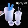8pc/Set DIY Crystal Drop Glue Silicone Stirring Stick 100ml250ml Disposable with Scale Measuring Cup Sub-packing Card Slot Glue Cup