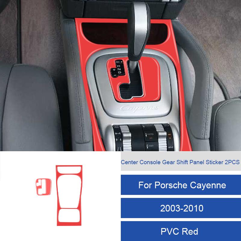 For Porsche Cayenne 2003 2004 2005 2006 2007 2008 2009 2010 Carbon Fiber / PVC Soft Center Console Gear Shift Panel Sticker