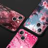 Розовый чехол с цветами сакуры на весну для iPhone 17 16 15 Pro Max 11 12 13 14 7 8 Plus SE 2020 X XR XS Мягкий черный