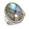 Натуральный Лабрадорит Драгоценный Камень 925 Проба Стерлинговое Серебро Ювелирное Кольцо Размер 10 m7f12