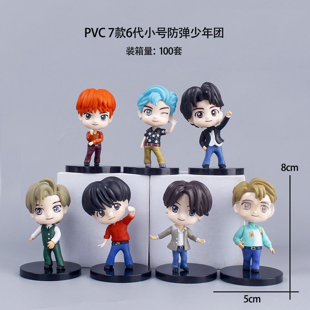 Bts 7Pcs/Set Action Figures Doll Model Toy Rm Jin Suga Jhope Jimin V Jungkook Star Idol Collectible Figure Fans Gift For Fans