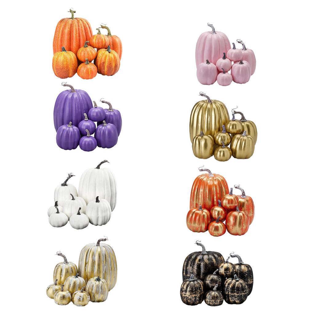 7 шт. Имитация тыквы, глянцевая краска, легкая, креативная, многоразовая, пенопластовая тыква для декора