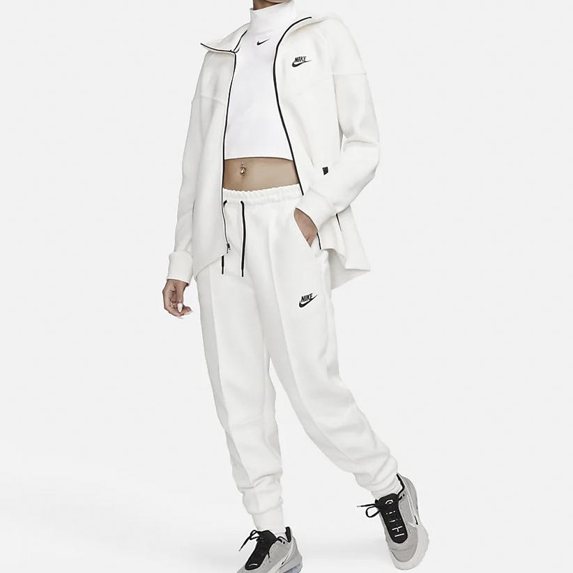 Nike Спортивные технологичные флисовые однотонные повседневные трикотажные джоггеры женские джоггеры белые FB8331-110