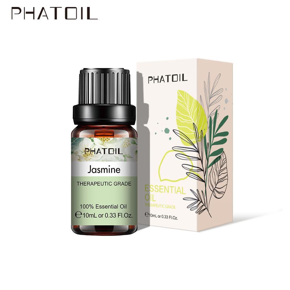 PHATOIL Эфирные масла жасмина для ароматерапии Диффузоры Увлажнители Уход за кожей Массаж DIY Изготовление свечей и мыла 5 мл/10 мл/15 мл/30 мл/100 мл