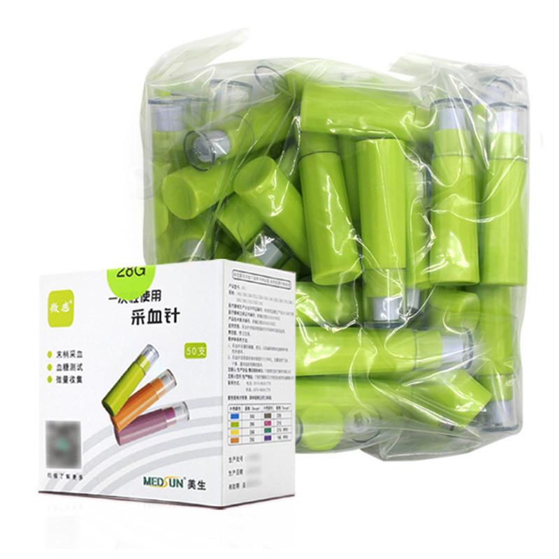 50 шт. Игла для забора крови Одноразовый стерильный ланцет Ручка для кровопускания Игла для крови
