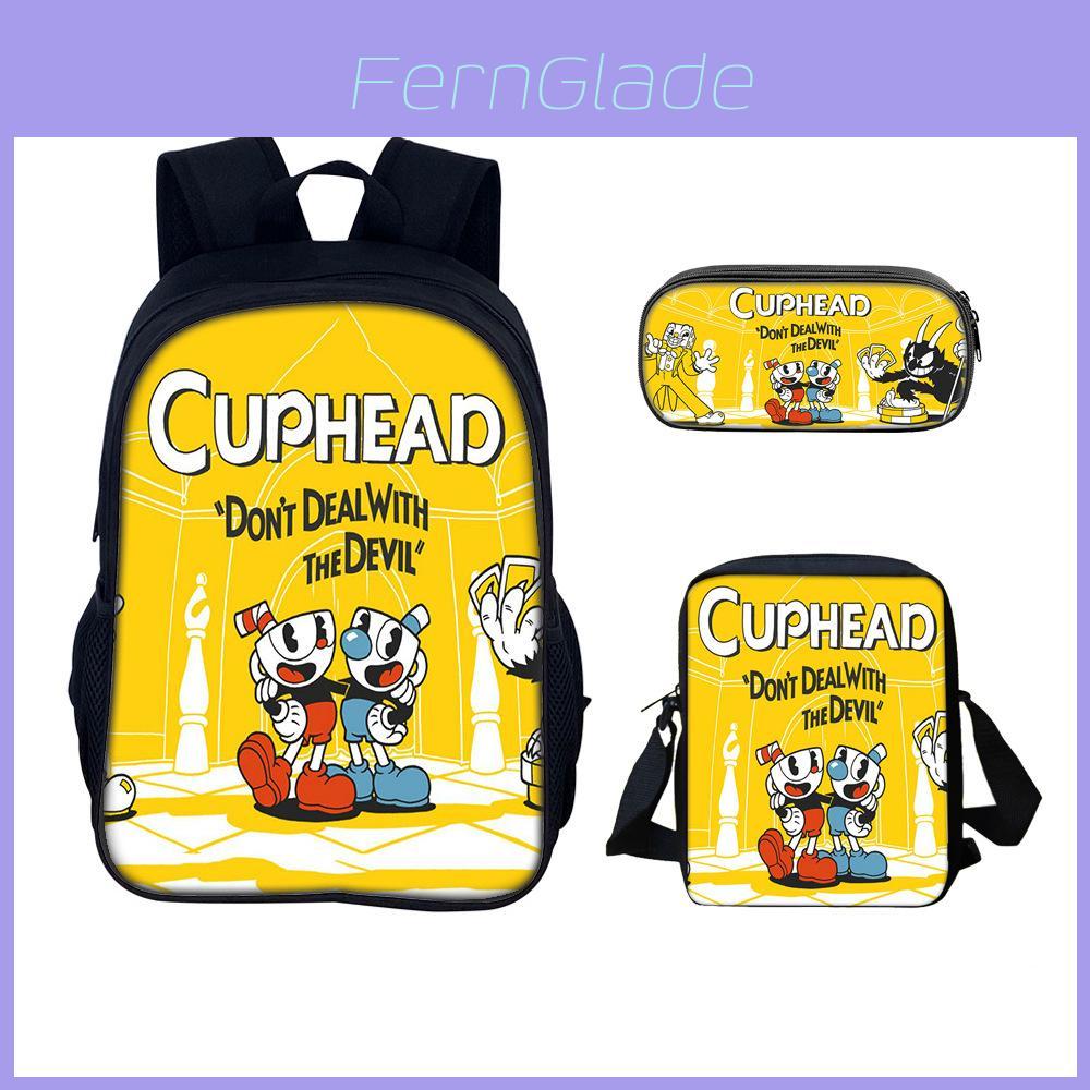 Набор рюкзаков Cuphead для школы и путешествий из нейлона с множеством отделений