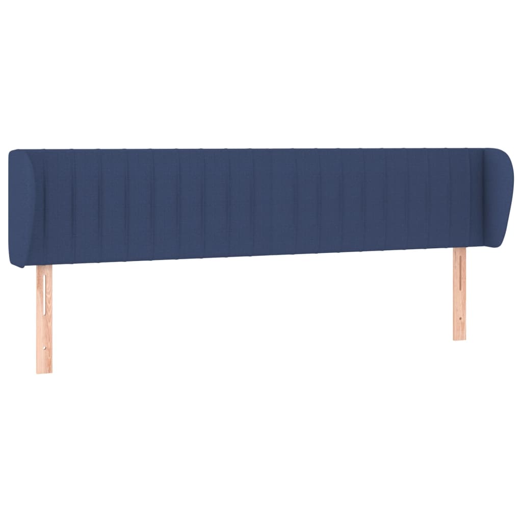 Headboard with Wingback in Blue 183 x 23 x 78 88 cm Fabric