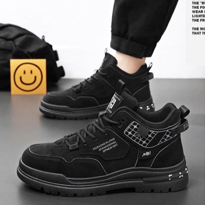 Мужская повседневная обувь 2025 Новые кроссовки с высоким верхом Уличная рабочая защитная обувь для мужчин Нескользящие ботильоны на платформе Zapatillas Hombre