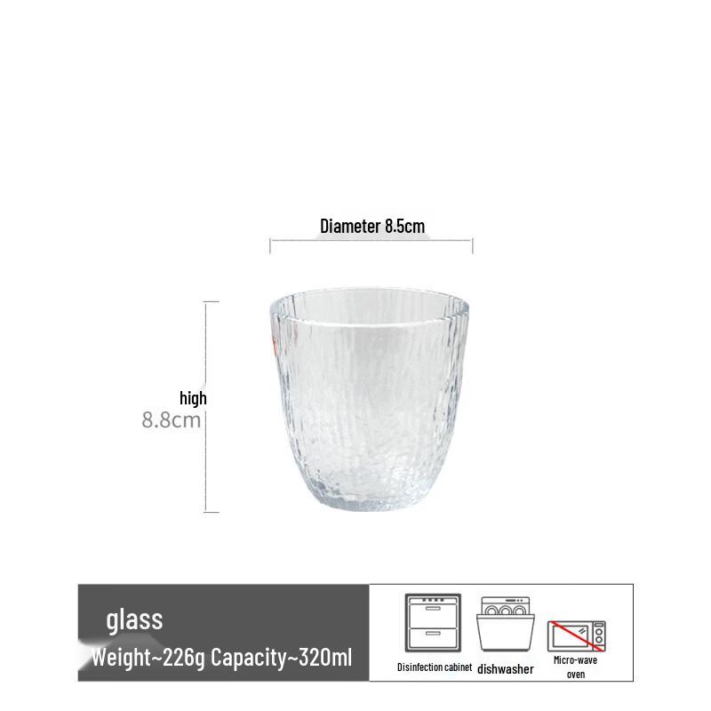 Transparent Glass Drinking Cups Set