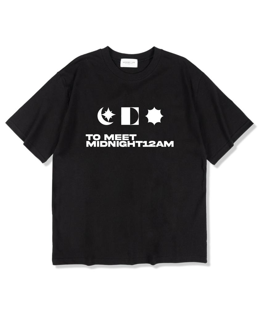 MIDNIGHT12AM Symbol Night Short Sleeve T-Shirt Black