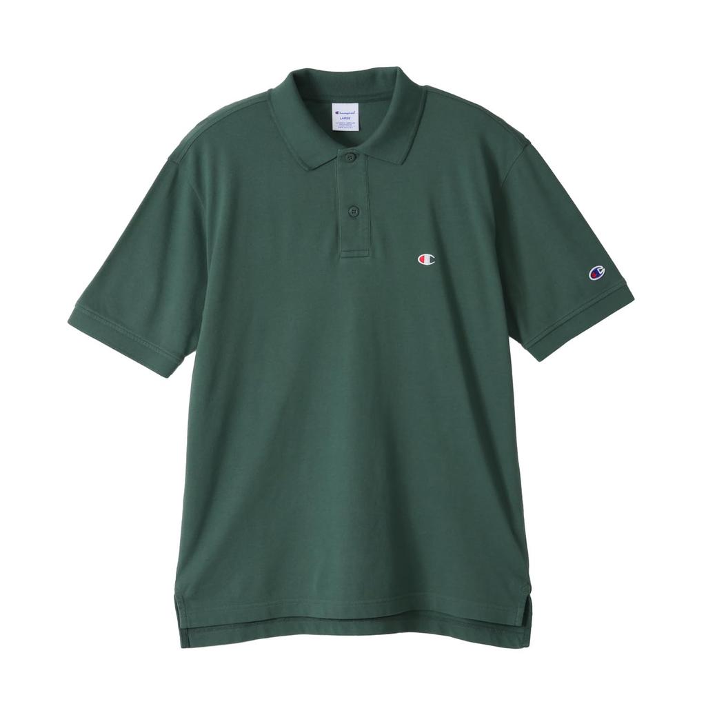 Champion Поло Шорты Одноточечное Поло с коротким рукавом Мосс 2XL Футболка, Рукав, 100% Хлопок, Вышитый, Логотип, Футболка, Базовый, C3-Z358Z, Мужской, Зеленый,