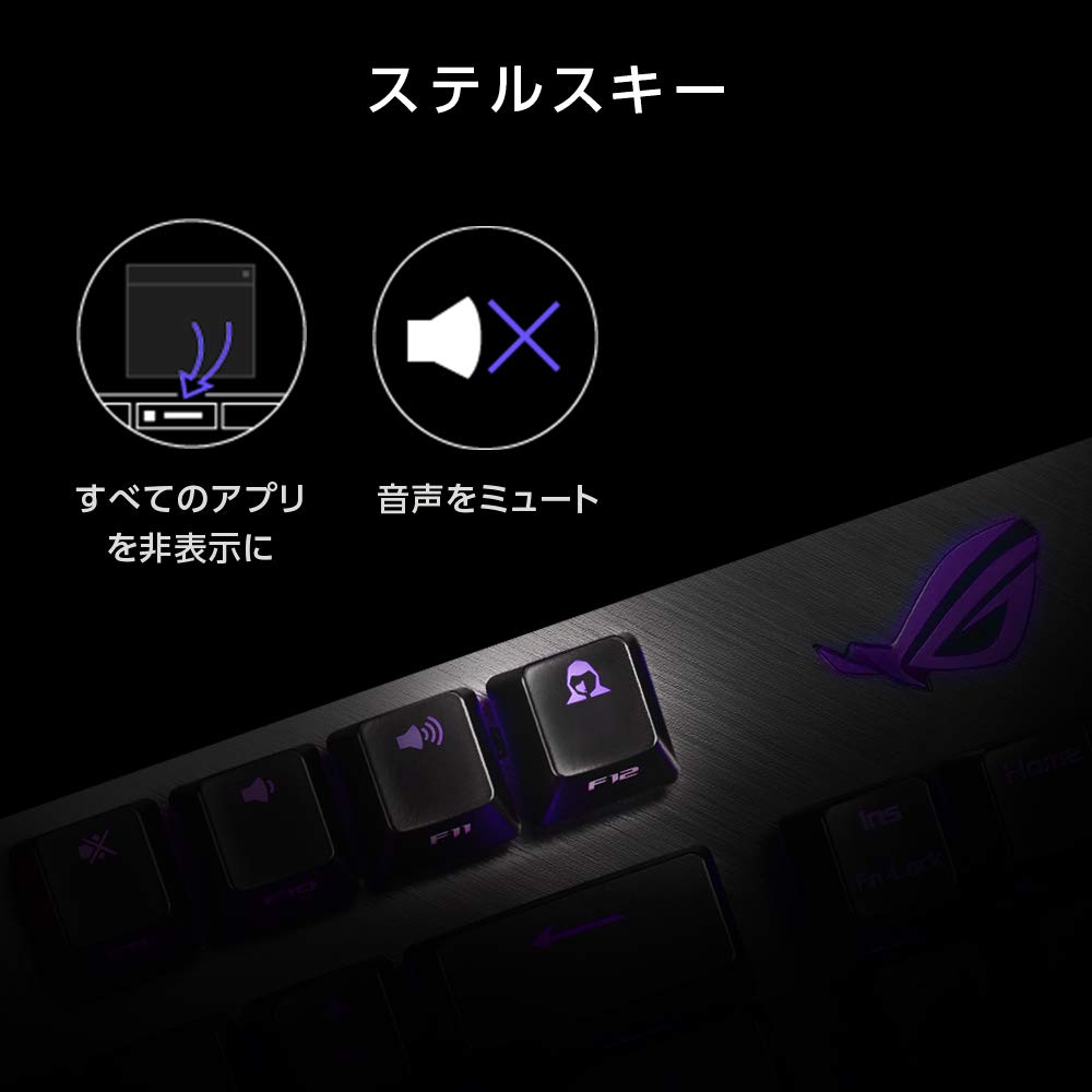 ASUS Gaming Keyboard X802 STRIX SCOPE with Quick Toggle Switches TKL/SV/JP FPS-oriented (Silver Switches)