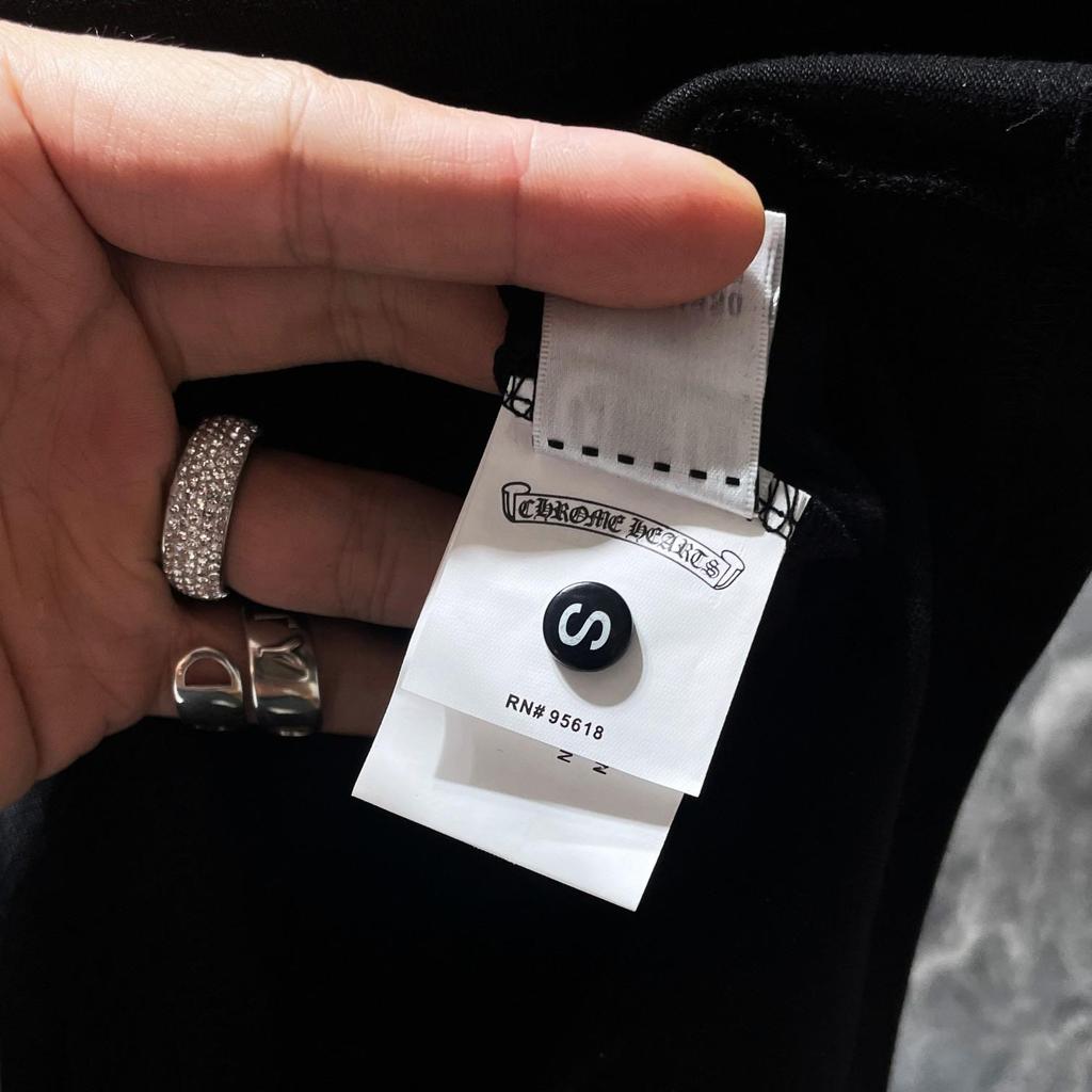 8737 CHROME HEARTS 2025 Летняя новая высококачественная хлопковая футболка с круглым вырезом, свободная, большого размера, для мужчин и женщин, футболка для пары