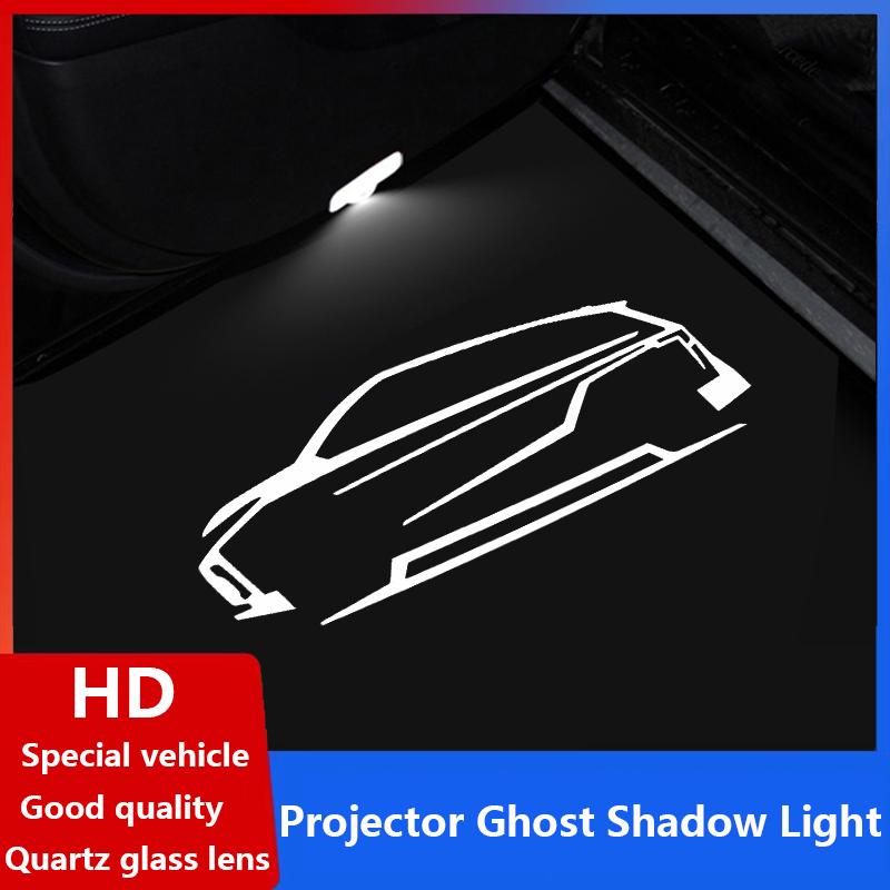 For Toyota Sienna LED Car Door Warning Light Projector Ghost Shadow Laster Welcome Modification Lamp Auto Accessories Glass Lens