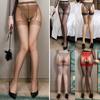 Women Sheer High Waist Tights Pantyhose Crotchless Thigh High Stockings Lingerie
