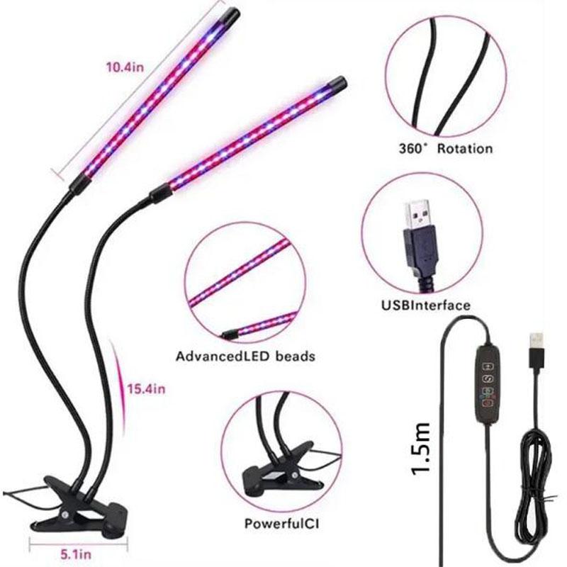 USB LED Grow Light Timed Full Spectre For Plants Tent Greenhouse Hydroponics Planting System 9 Dimmable Flower Clip Phyto Lamp