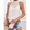 Плюс размер женский летний жилет модный полый кружевной топ без рукавов